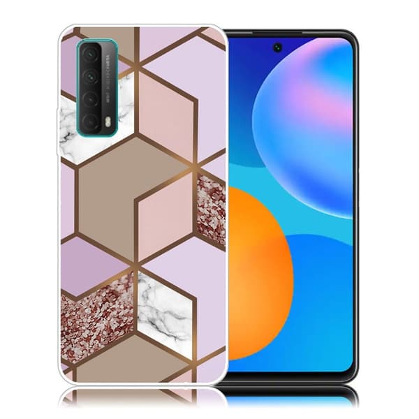 marmor Huawei Y7A / P Smart 2021 etui - Golden Lush Tile Multicolor