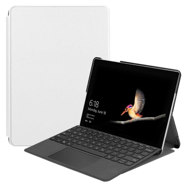 Microsoft Surface Go 10 kova muovinen suojakuori pinnoitettu synteetti nahalla - Valkoinen White