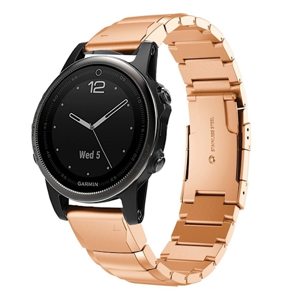 Garmin Fenix 5S klockband av rostfritt stål - Rosa Guld Rosa