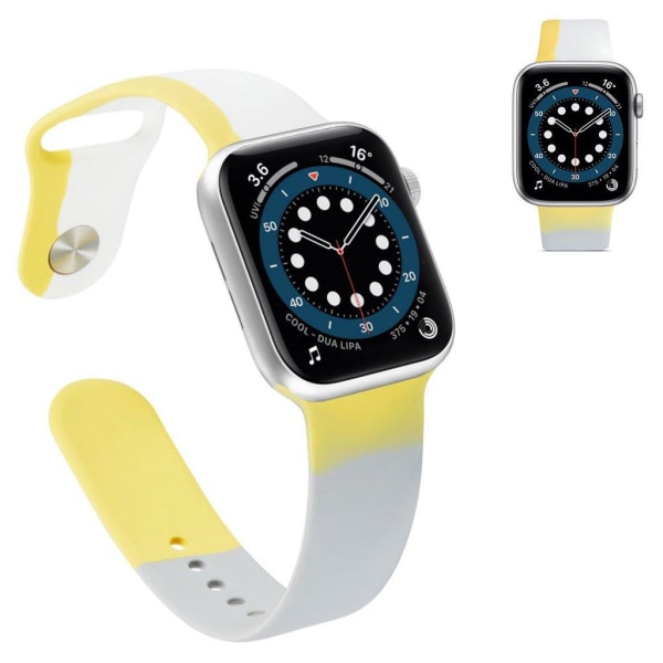 Apple Watch 42mm - 44mm tricolor splejsning silikone urrem - Grå Multicolor