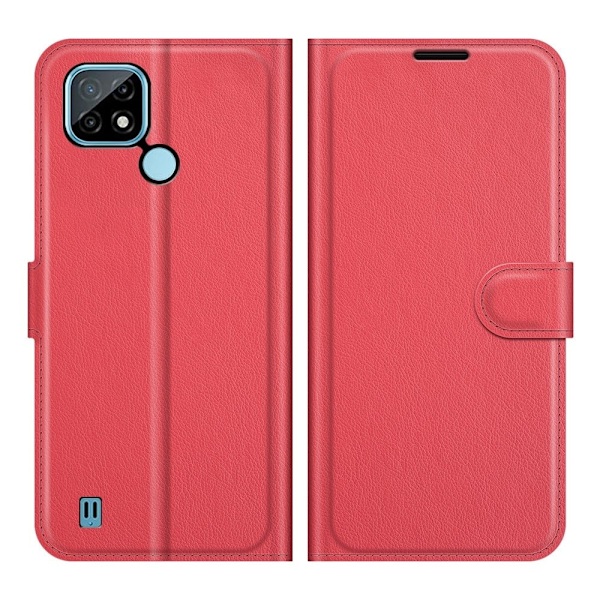 Klassisk Realme C21 flip etui - Rød Red