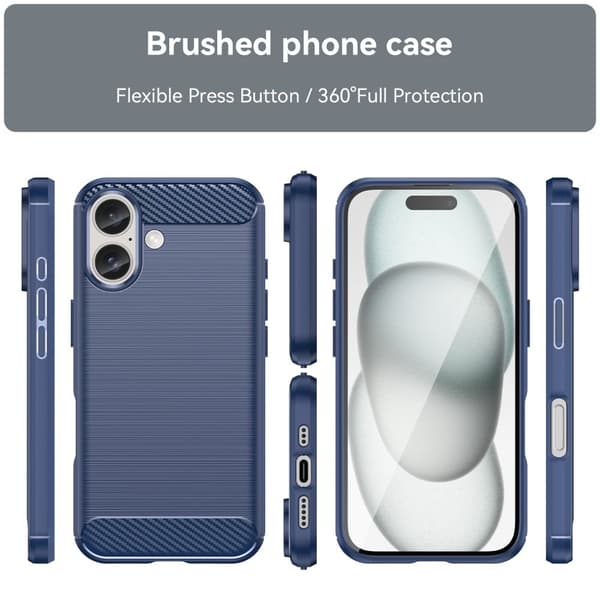 Carbon Flex iPhone 16 deksel - Blå Blue