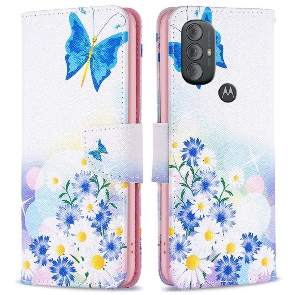 Wonderland Motorola Moto G Power (2022) flip kuoret - Perhonen Ja Kukkia Multicolor