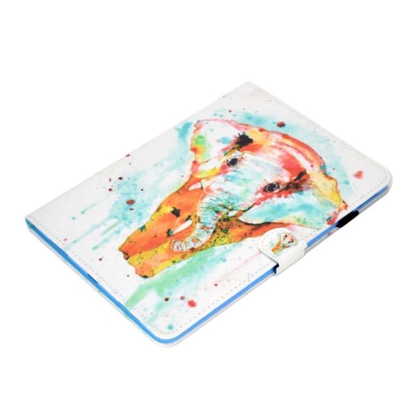 iPad Pro 11" (2018) mønstered læder flip etui - Elefant Multicolor