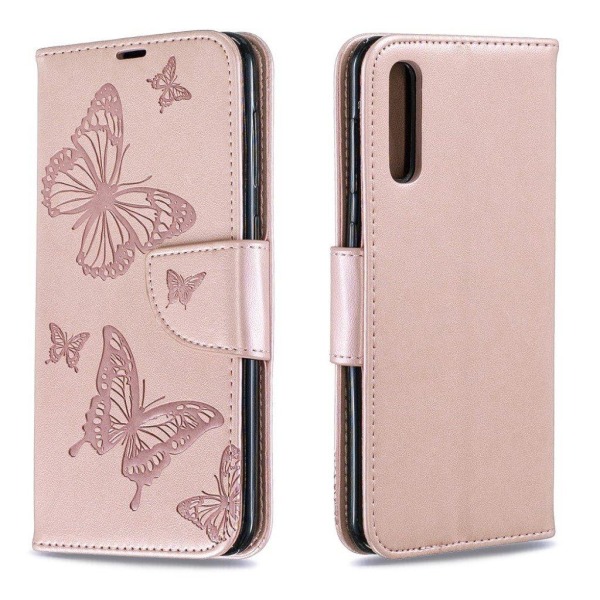 Butterfly Samsung Galaxy A50 etui - Lyserød Pink