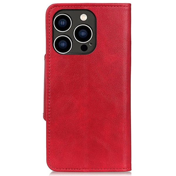 Alpha iPhone 14 Pro læder flip etui - Rød Red