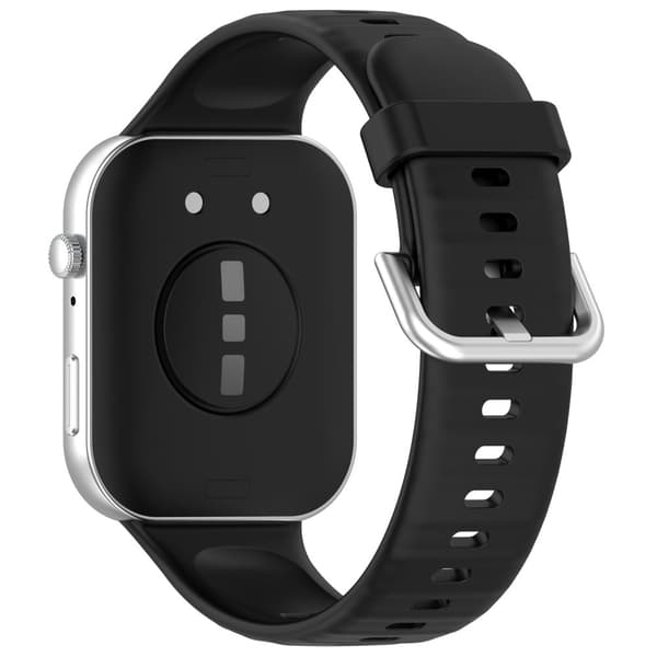 Huawei Watch Fit 3 Blødt Silikone Strap Sport Watchbands Replacement med sølvspænde - Sort Black