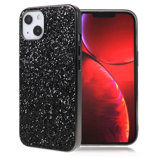 Glitter etui til iPhone 13 - Sort Black