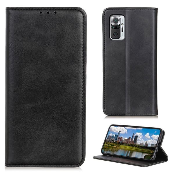 Äkta läder Xiaomi Redmi Note 10 Pro / Xiaomi Redmi Note 10 Pro Max fodral - Svart Svart