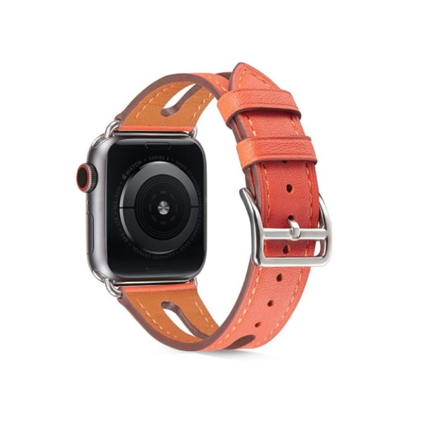 Apple Watch Series 5 40mm naudannahkainen kellonauha - Oranssi Orange