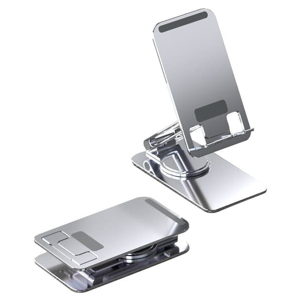 Universelt stativ for stasjonær telefon og nettbrett i aluminiumslegering - Sølv Silver grey