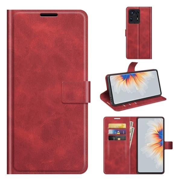 Læretui med Lommebok til Xiaomi Mix 4 - Rød Red