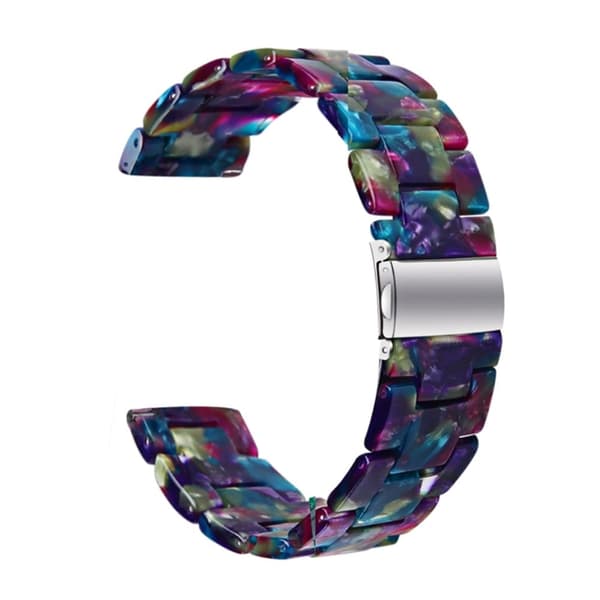 22 mm klockarmband i resinmodell för Fossil-klocka - Lila Grön multifärg