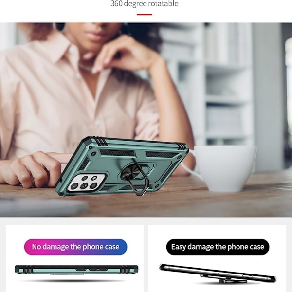 Ring Guard etui - Samsung Galaxy A53 5G - Sortliggrøn Green