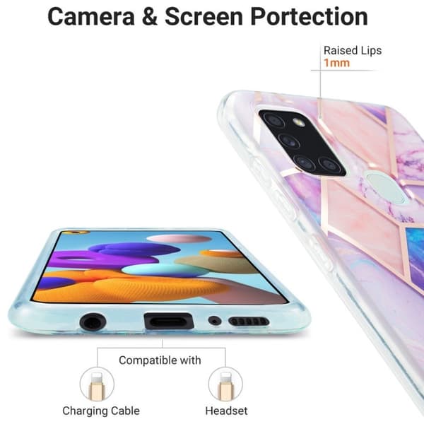 marmor Samsung Galaxy A21s etui - lyselilla Purple