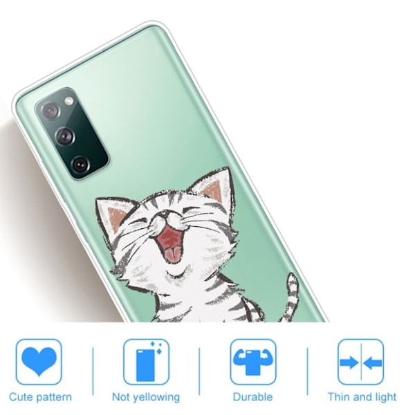 Deco Samsung Galaxy S20 FE 5G / Samsung Galaxy S20 FE skal - Katt Silvergrå
