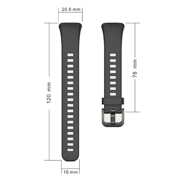 Huawei Band 6 silikoneurrem med klart cover - Sort Black