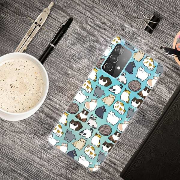 Deco Samsung Galaxy A73 Etui - Katte Stickers Multicolor