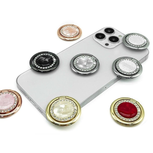 Universal rhinestone decor marble phone ring stand - Glitter Pin Rosa