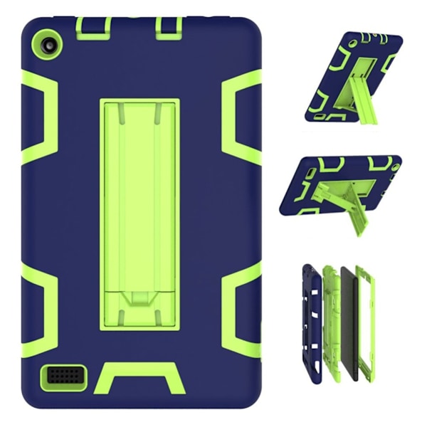 Amazon Kindle (2019) cool silikone etui - Mørkeblå / Grøn Blue