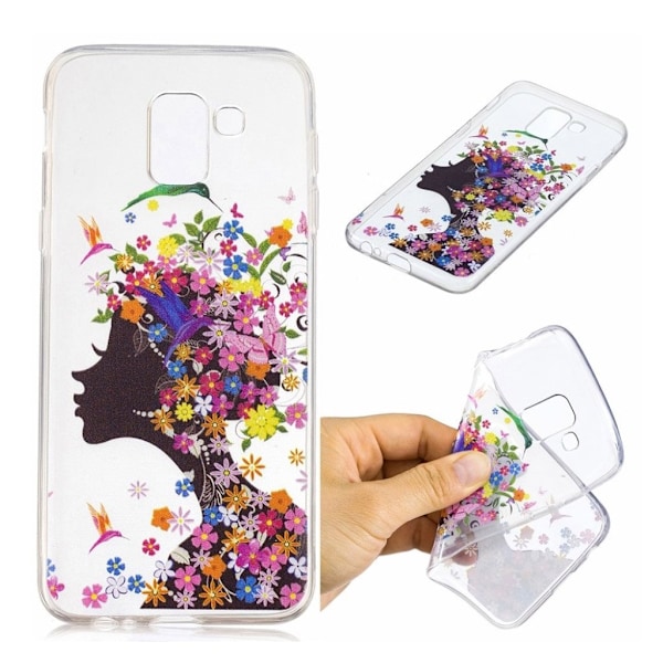 Samsung Galaxy J6 (2018) mobilskal silikon mönster - Blomflicka multifärg