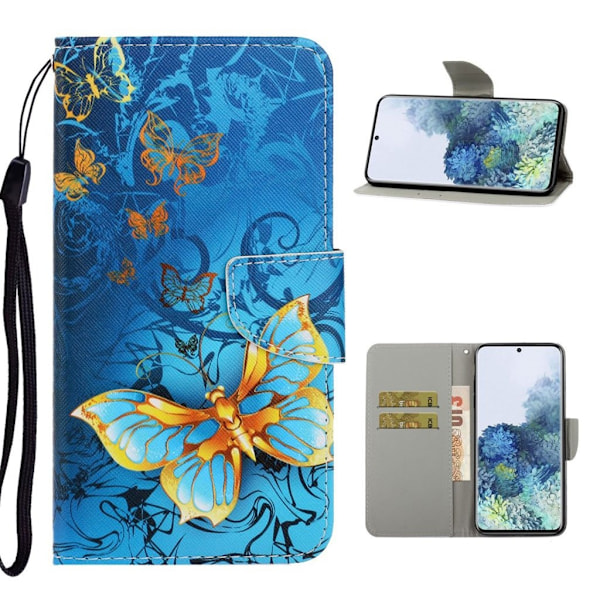 wonderland Samsung Galaxy S21 flip etui - sommerfugle Blue