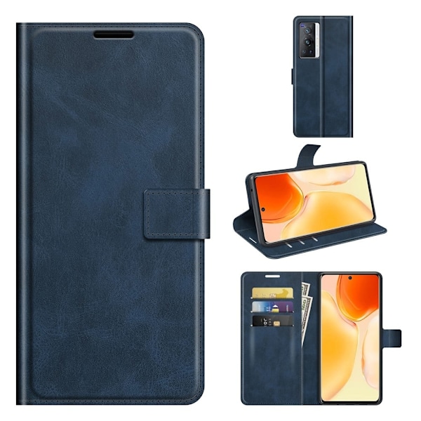 Lompakko Nahkakotelo For Vivo X70 Pro - Sininen Blue