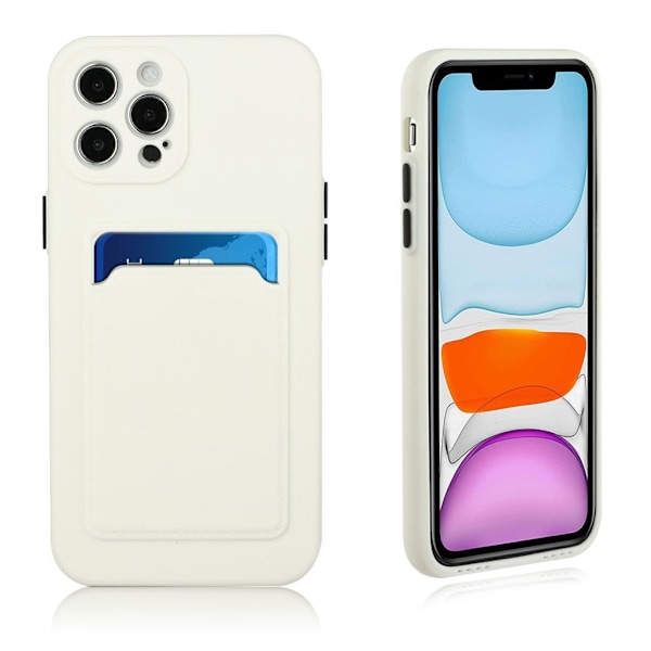 Card Holder Suojakuori For iPhone 12 Pro Max - Valkoinen White