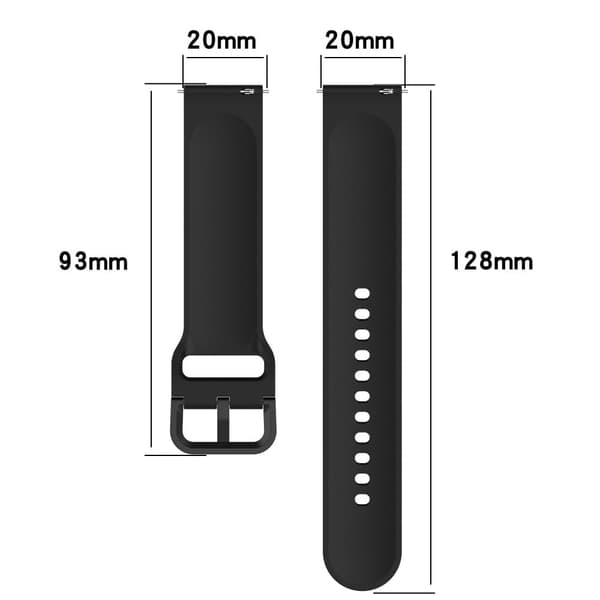 20 mm universal silikonerem - Lysegrå Silver grey