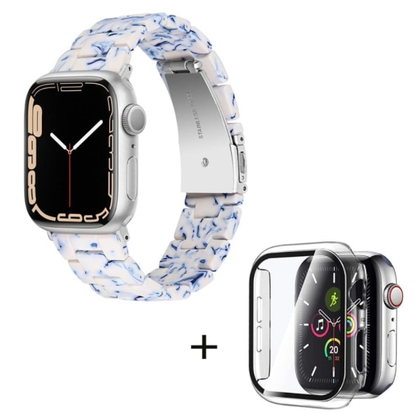 Apple Watch SE 2022 (44mm) 3 bead resin style watch strap with c Blå