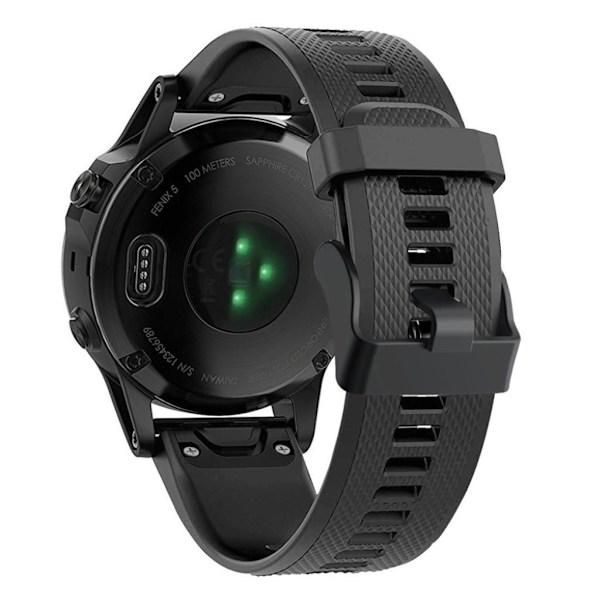 Garmin Fenix 5 smidig silikoneurrem - sort Black