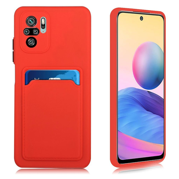 Card Holder Deksel til Xiaomi Redmi Note 10 / Note 10s - Rød Red
