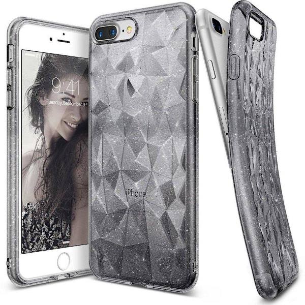 Glitter iPhone 8 Plus / iPhone 7 Plus skal - Silver/Grå Silvergrå