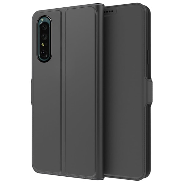 Smidigt och tunt PU-läder Sony Xperia 1 IV fodral - Svart Svart