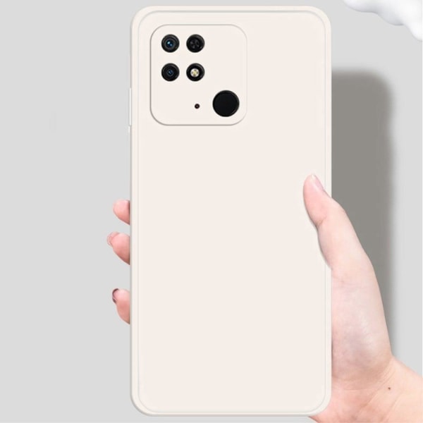 Avfasat gummerat anti-droppskydd för Xiaomi Redmi 10C - Beige Brun