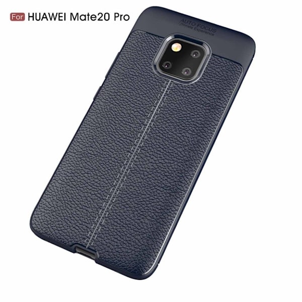 Huawei Mate 20 Pro liitsihedelmä rakenne pintainen silikooni muovinen takasuoja kuori - Tumman Sininen Blue