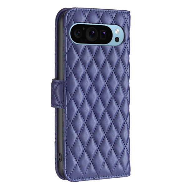 Rhombus mat Google Pixel 9 Pro XL flip etui - Blå Blue
