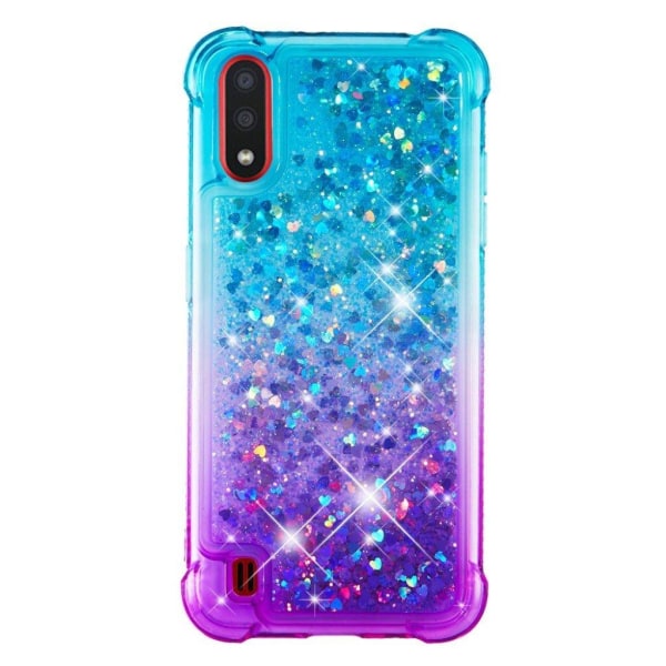 Princess Samsung Galaxy A01 cover - Babyblå / Lilla Multicolor