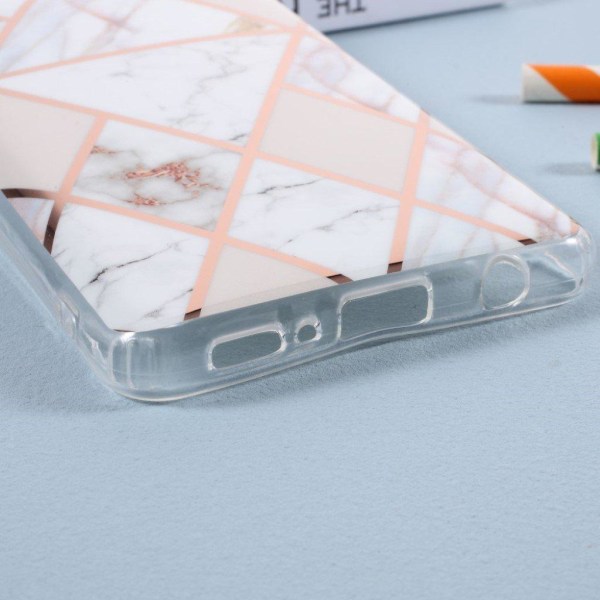 Marble Samsung Galaxy A21s cover - hvid / pink Pink