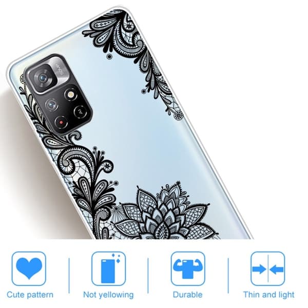 Deco Xiaomi Redmi Note 11T 5G / Note 11s 5g Suojakotelo - Lace Flower Black