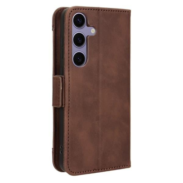 Lommebok-etui i moderne skinn-design Samsung Galaxy S25 Plus - Brun Brown