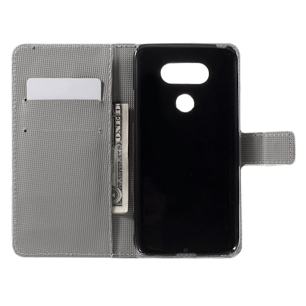 Hagerup LG G5 Nahkakotelo Korttitaskuilla - Pöllö Perhe Multicolor