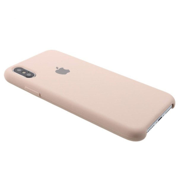 iPhone XS matta pintainen silkki silikooni muovinen suojakuori - Pinkki Pink