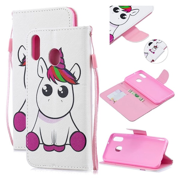 Wonderland Samsung Galaxy M20 etui - Enhjørning Multicolor