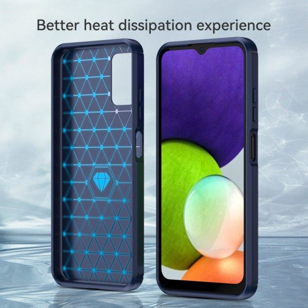 Carbon Flex Suojakotelo Samsung Galaxy A03s - Sininen Blue