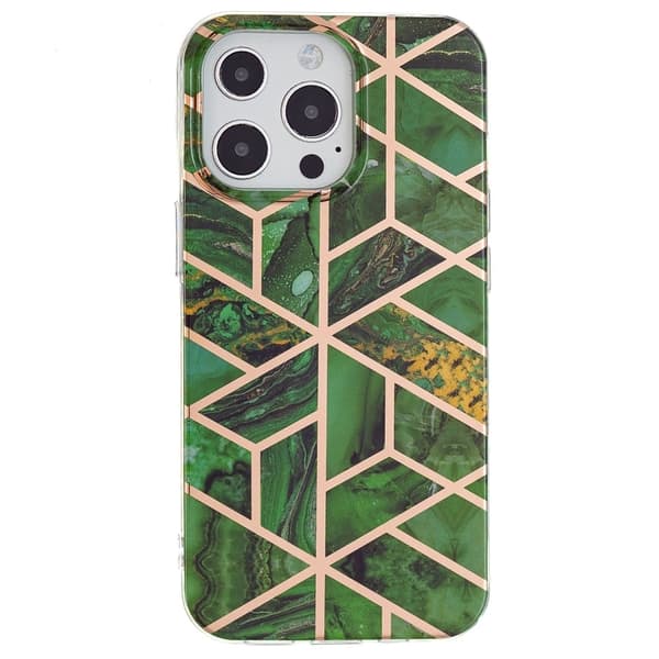 Marble iPhone 15 Pro Suojakotelo - Electroplated Vihreä Marble Green