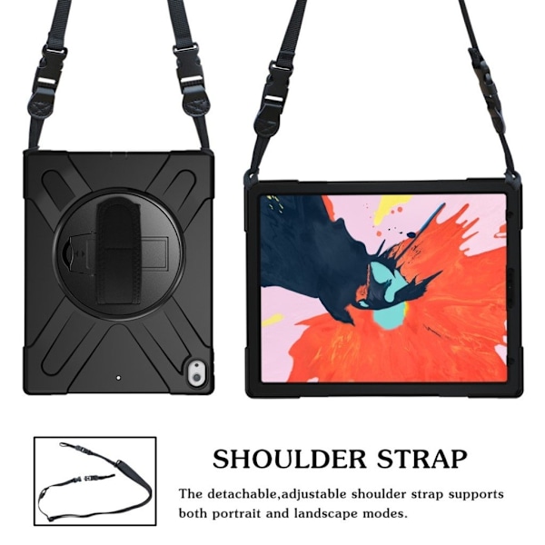 iPad Pro 12,9 tommer (2018) X-formet kombi-cover - helt sort Black
