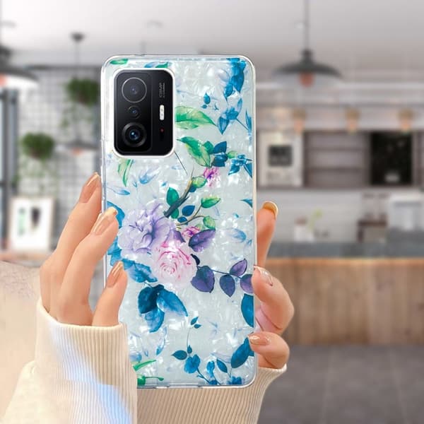 Marble Xiaomi 11T / 11T Pro Etui - Rose Blue