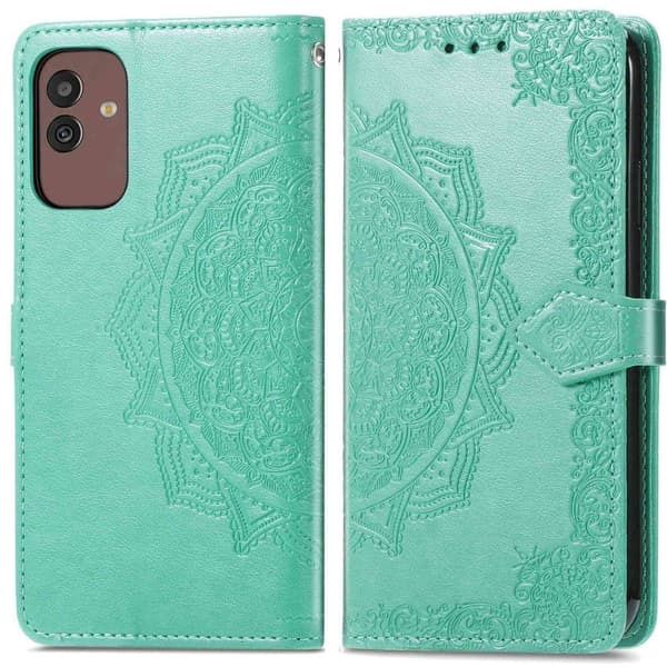 Mandala läder Samsung Galaxy M13 5G fodral - Grön Grön
