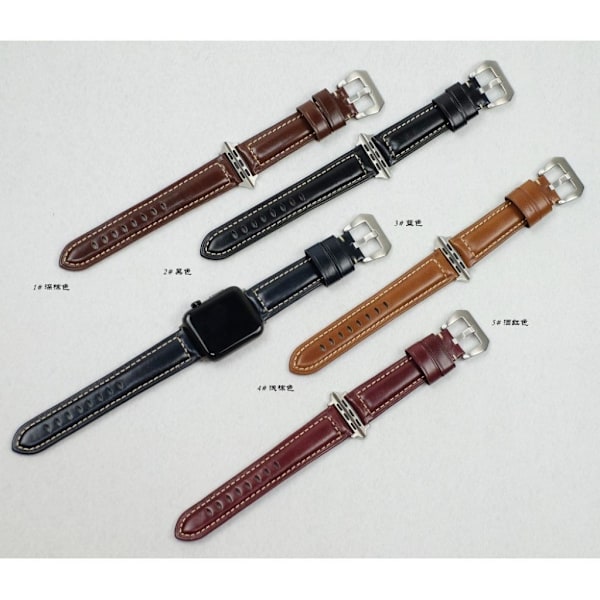 Apple Watch Series 4 40mm split læder Urrem - Mørkebrun Brown